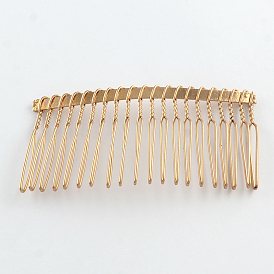 Iron Hair Comb Findings, 38x75x5mm