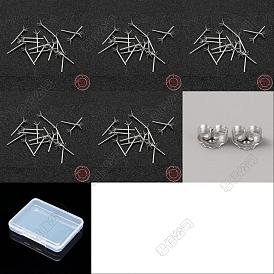 10Paare 5 Stile 925 Ohrstecker aus Sterlingsilber, 4 Ohrsteckerfassungen mit 10 Paar rhodinierten Ohrsteckern aus Sterlingsilber