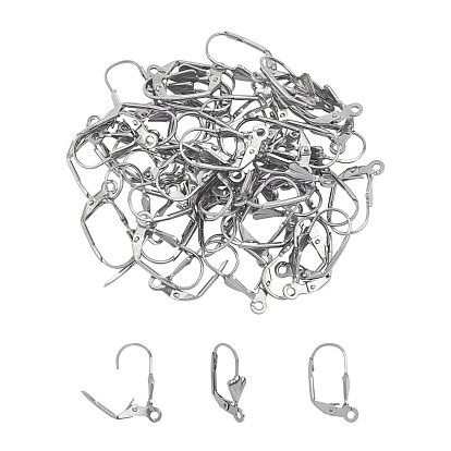 304 Stainless Steel Hoop Earrings, Leverback Hoop Earrings
