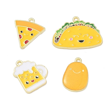 Pendentifs en alliage, charmes alimentaires, or
