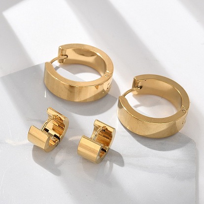 Серьги из 304 нержавеющей стали, ионное покрытие (ip), кольцо