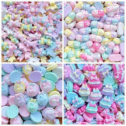 Непрозрачные кабошоны из смолы, разноцветные