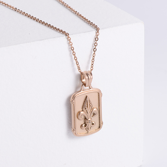 Винтажные готические геометрические ожерелья из нержавеющей стали с подвеской в виде лилии для женщин