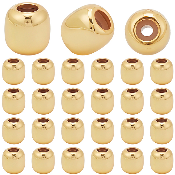 30 шт. латунные обжимные бусины, с пластиковым, овальные