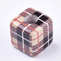 Printed Resin Beads, Plaid Beads, Large Hole Beads, Plaid Beads, Cube with Tartan Pattern