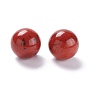 Perles naturelles jaspe rouge, pas de trous / non percés, pour création de fil enroulé pendentif , ronde