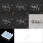 10Pairs 5 Styles 925 Sterling Silver Ear Studs, 4-Prong Earrings Settings with 10Pairs Rhodium Plated Sterling Silver Friction Ear Nuts