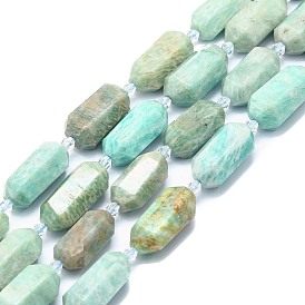 Natural Amazonite Beads Strands, Faceted, Double Terminated Pointed/Bullet