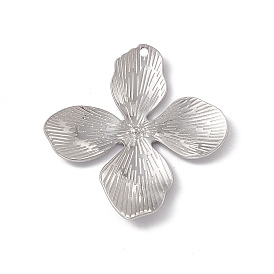 Ion Plating(IP) 304 Stainless Steel Pendants, Flower Charms
