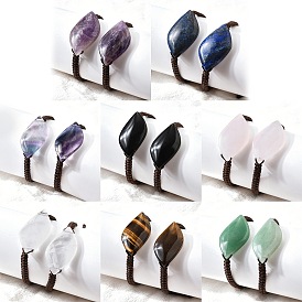 Бусины из натуральных камней плетеные браслеты из бисера, регулируемые браслеты из вощеной веревки