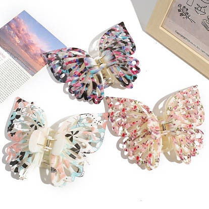 Акриловые заколки для волос на когтях, полый бабочки