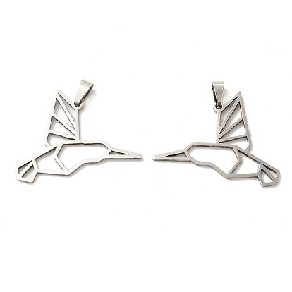 Pendentifs en acier inoxydable, charme d'oiseau