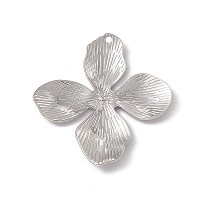 Placage ionique (ip) 304 pendentifs en acier inoxydable, charmes de fleurs