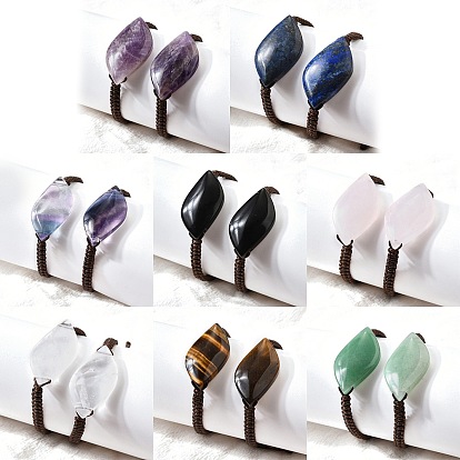 Бусины из натуральных камней плетеные браслеты из бисера, регулируемые браслеты из вощеной веревки