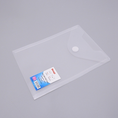 Transparent Plastic Envelopes Folders, Document File Folder with Hook & Loop Closure, for School Home Office Work, Rectangle