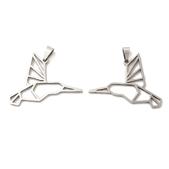 Pendentifs en acier inoxydable, charme d'oiseau