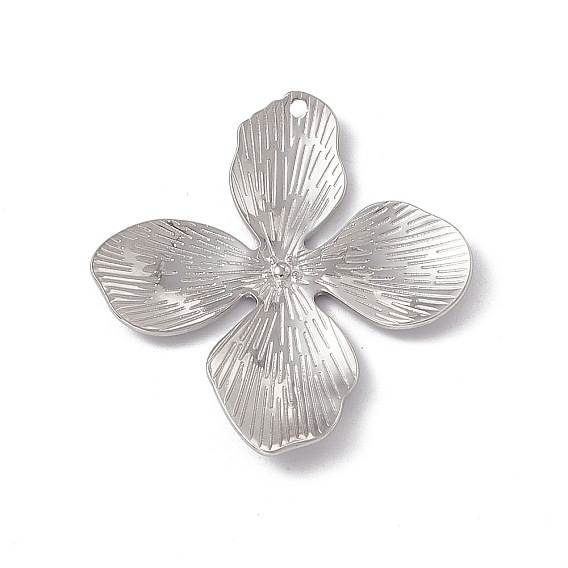 Placage ionique (ip) 304 pendentifs en acier inoxydable, charmes de fleurs