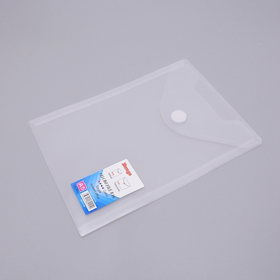 Transparent Plastic Envelopes Folders, Document File Folder with Hook & Loop Closure, for School Home Office Work, Rectangle