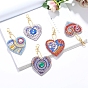 DIY Heart Keychain Diamond Painting Kits, Including Acrylic Board, Bead Chain, Clasps, Resin Rhinestones, Pen, Tray & Glue Clay