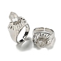 Bullet Glass Open Cuff Rings, Rack Plating Brass Ring for Unisex