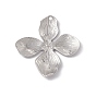Placage ionique (ip) 304 pendentifs en acier inoxydable, charmes de fleurs