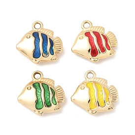 Подвески из эмали и сплава, рыба, золотые