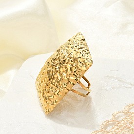 Текстурированный квадрат 304 из нержавеющей стали открытые манжеты кольца для женщин