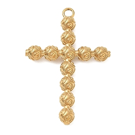 304 en acier inoxydable gros pendentifs, breloques en forme de croix en filigrane portugais