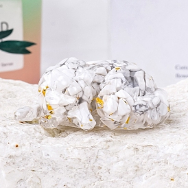 Украшение дисплея лисы из смолы, с кусочками натуральных и синтетических драгоценных камней внутри статуй для украшения домашнего офиса