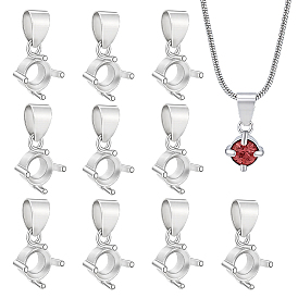 10Pcs Brass Pendant Cabochon Settings, Flat Round, Open Back Settings