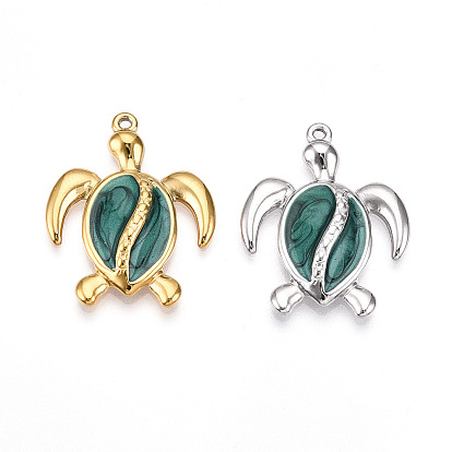 304 подвески из нержавеющей стали, с эмалью, прелести черепахи, ионное покрытие (ip)