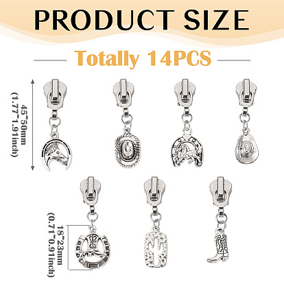 14 ползунки на молнии из легкого сплава, Сплав с подвесками