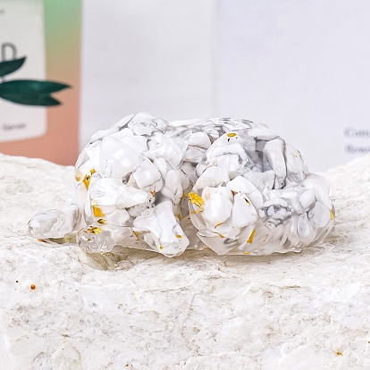 Украшение дисплея лисы из смолы, с кусочками натуральных и синтетических драгоценных камней внутри статуй для украшения домашнего офиса