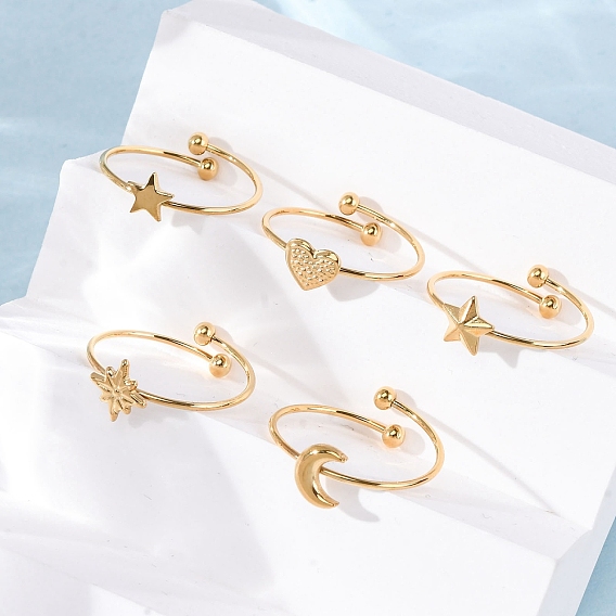 304 открытые манжеты из нержавеющей стали для женщин, ионное покрытие (ip)