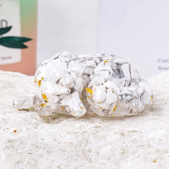 Украшение дисплея лисы из смолы, с кусочками натуральных и синтетических драгоценных камней внутри статуй для украшения домашнего офиса