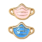 304 Stainless Steel Enamel Connector Charms, Medical Mask Links, Ion Plating(IP), Long-Lasting Plated, Real 18K Gold Plated