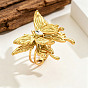 304 Stainless Steel Open Cuff Rings for Women, with Rhinestone, Butterfly