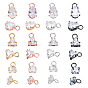 24Pcs 3 Style Brass Clear Cubic Zirconia Charms, Triangle, Teardrop & Diamonds