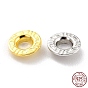 925 Sterling Silver Grommet Eyelet Findings, for Bag Making, Flat Round with Stripe Pattern