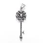 316 большие подвески из хирургической нержавеющей стали, со стразами, ключ