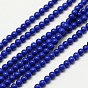 Lapis synthétiques brins de perles lazuli, ronde