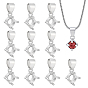 10Pcs Brass Pendant Cabochon Settings, Flat Round, Open Back Settings