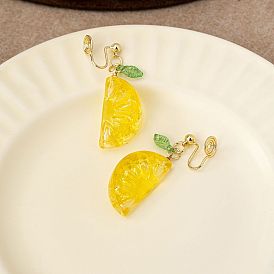 Клипсы из смолы и пластика, оранжевые, золотой свет