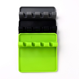 Silicone Multiple Utensil Rest with Drip Pad, Kitchen Utensil Holder, for Spoons, Ladles, Tongs