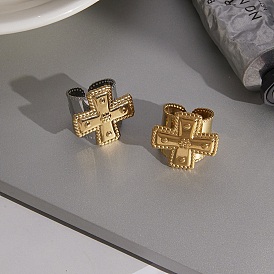 Крест 304 открытые кольца-манжеты из нержавеющей стали для женщин