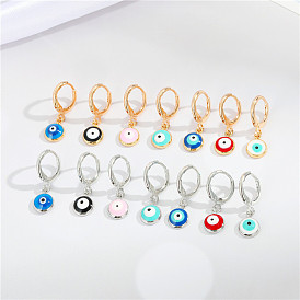 Colorful Ethnic Oil Drop Eye Earrings for Women - Mini Multi-color Ear Studs and Dangle Earrings