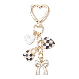 Подвеска-сердце в виде банта ко Дню святого Валентина из сплава и эмали, с поворотными застежками из сплава в форме сердца