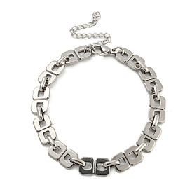 304 Stainless Steel Square Link Chains Bracelets for Men & Women