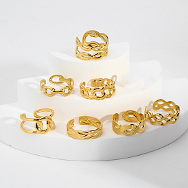 Модные 304 полые двухслойные витые манжеты из нержавеющей стали