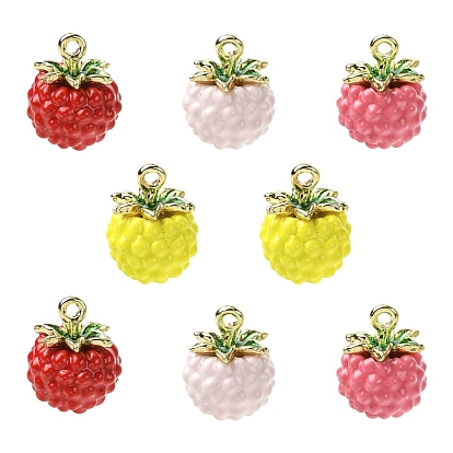 8 шт 4 цвета сплава эмалевые подвески, золотые, малиновые подвески